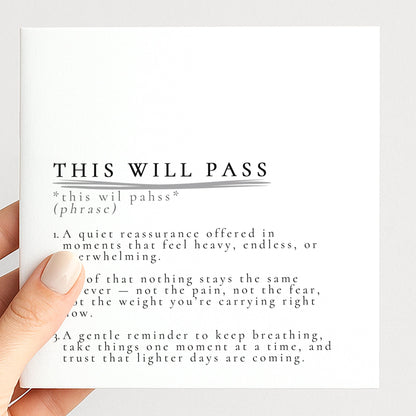 This Will Pass Card, Thinking of You Card, Encouragement Card, Support Card, Comfort Card, Hard Times Card