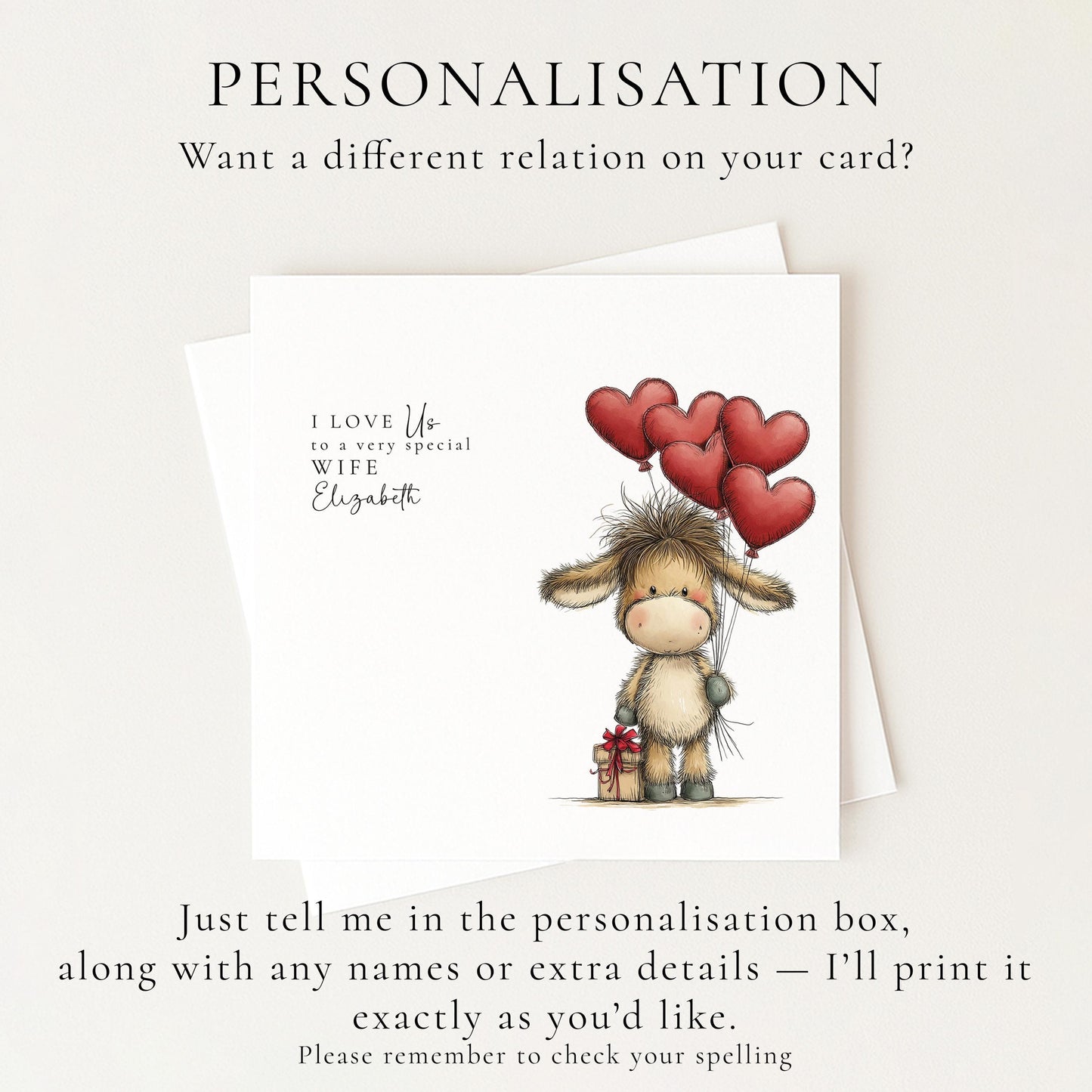 Wife Anniversary Card, I Love Us Card for Wife, Cute Donkey Love Card, Romantic Card from Husband