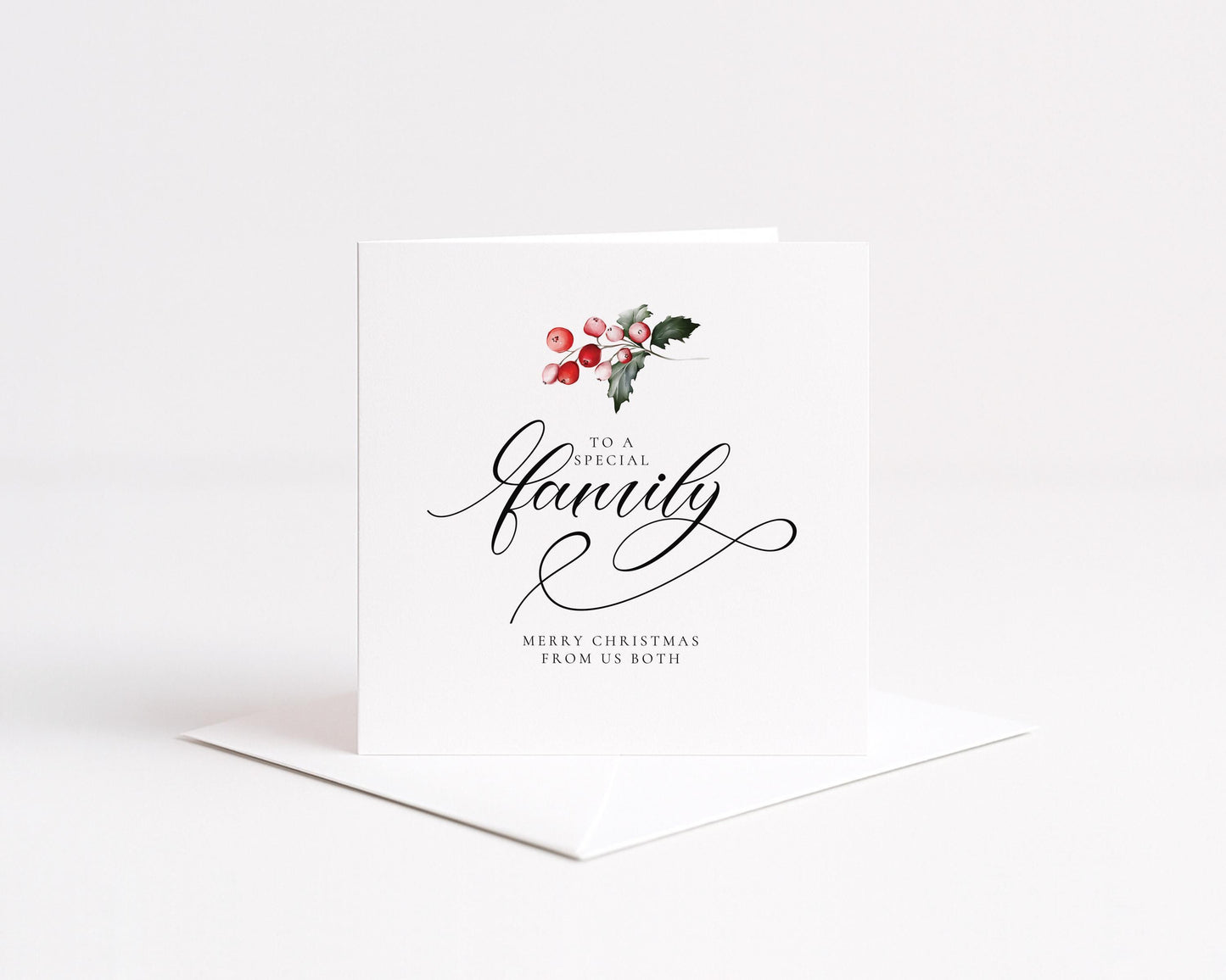 Special Family Christmas Card, From Us Both, Elegant Holiday Greeting, Festive Card for Loved Ones, Merry Christmas Card