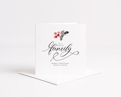 Special Family Christmas Card, From Us Both, Elegant Holiday Greeting, Festive Card for Loved Ones, Merry Christmas Card