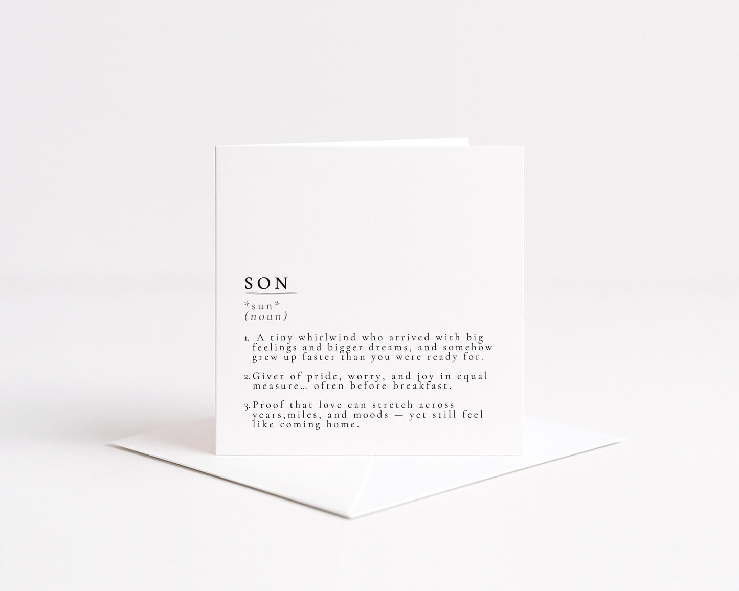 Son Definition Card, Dictionary Meaning Son Birthday Card, Sentimental Minimalist Card for Son, From Mum or Dad, Son Gift Idea