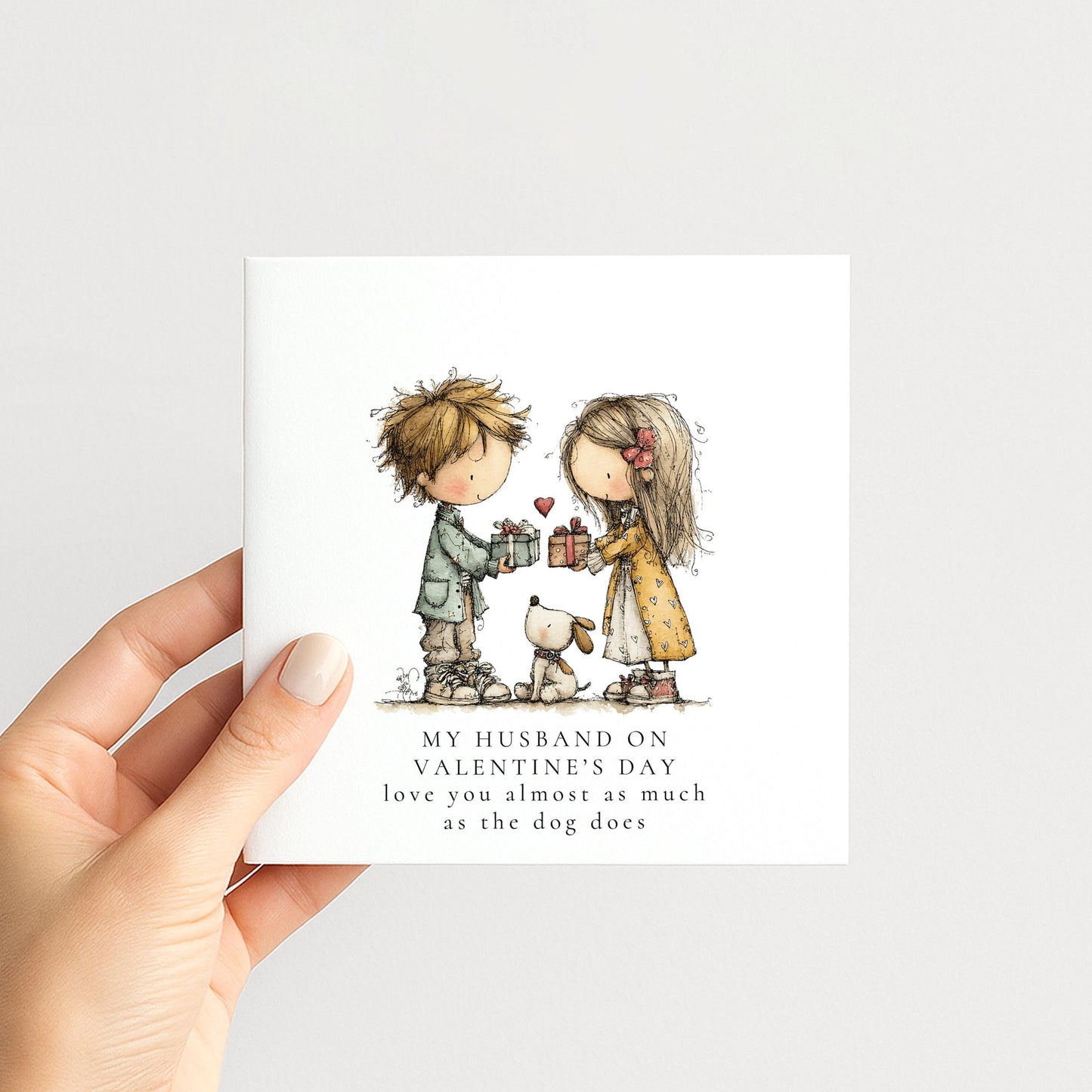 Funny Valentines Husband Card, Cute Valentine’s Day Card for Husband, Dog Lover Valentine Card, Love You Almost as Much as the Dog