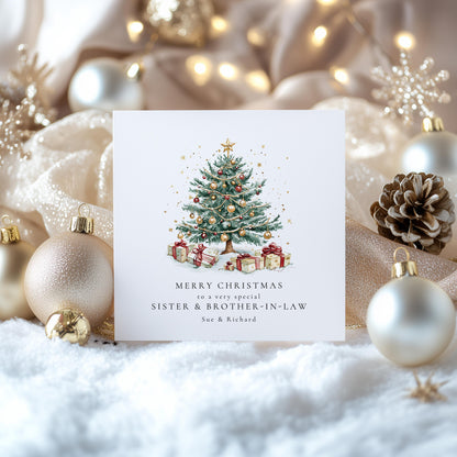 Personalised Sister & Brother-in-Law Christmas Card, Custom Family Christmas Card, Add Any Names, Keepsake Christmas Card UK