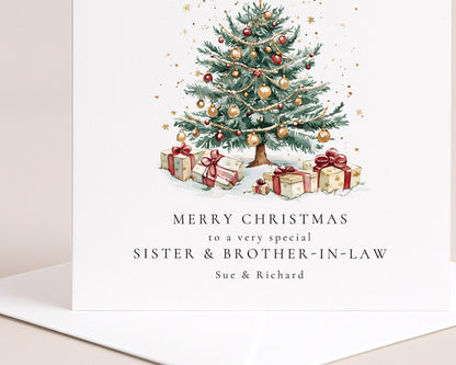 Personalised Sister & Brother-in-Law Christmas Card, Custom Family Christmas Card, Add Any Names, Keepsake Christmas Card UK