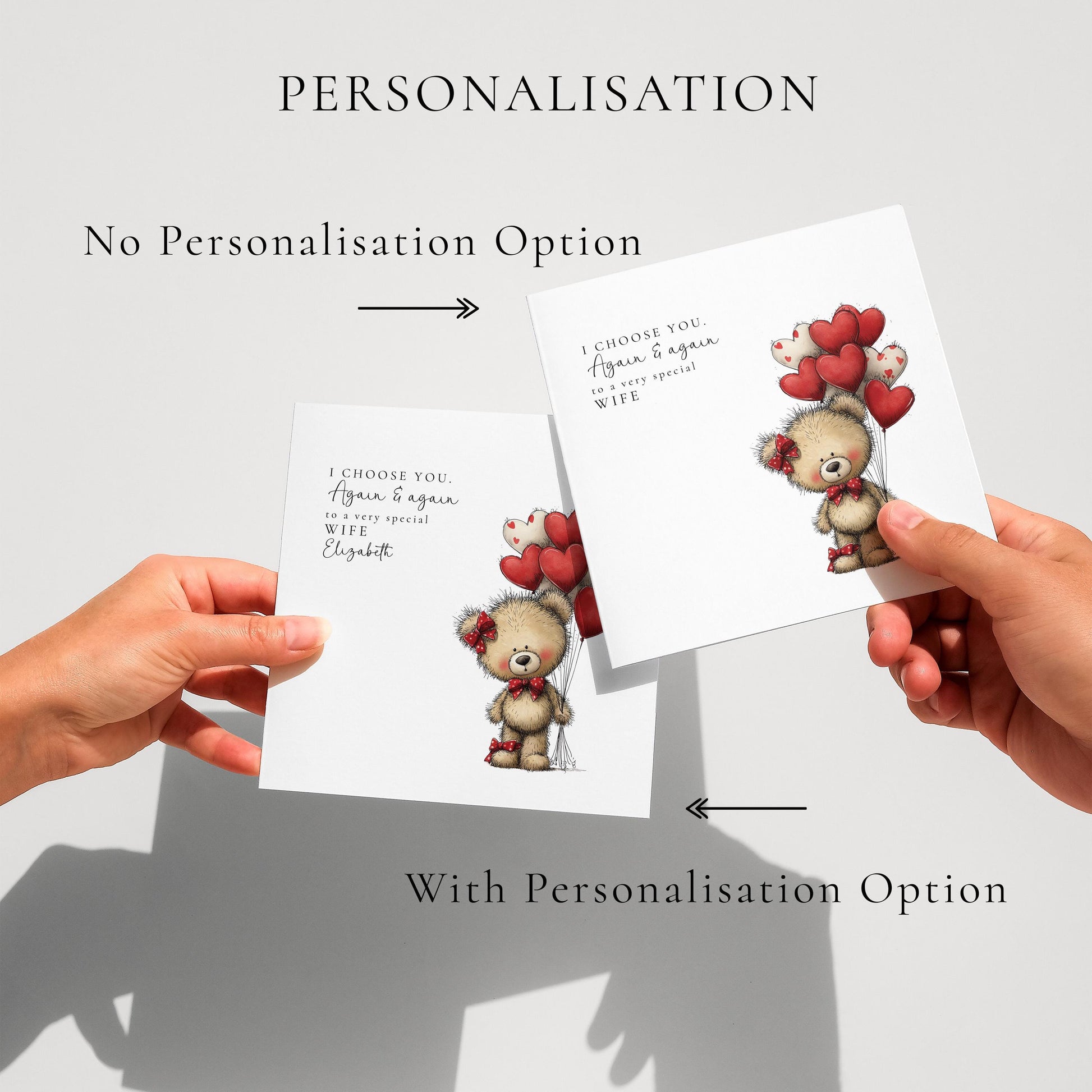 Wife Anniversary Card, I Choose You Again & Again, Romantic Personalised Card for Wife, Love Anniversary Card