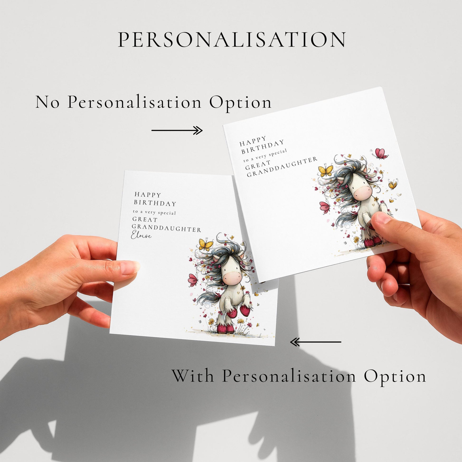 Great Granddaughter Birthday Card, Personalised Birthday Card for Great Granddaughter, Cute Animal Card