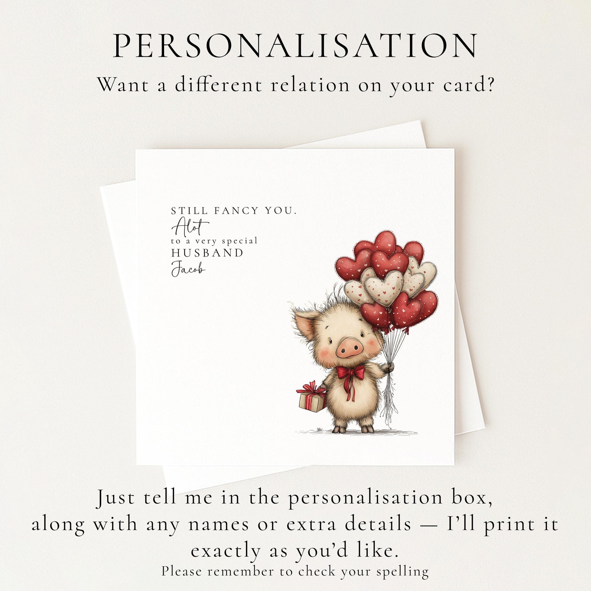 Husband Anniversary Card, Still Fancy You Card, Funny Romantic Card for Husband, Cute Pig Love Card