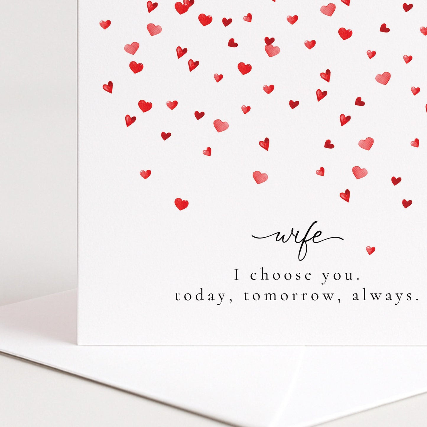 Valentines Wife Card, Minimal Valentine’s Day Card for Wife, Elegant Heart Design, I Choose You Romantic Wife Card