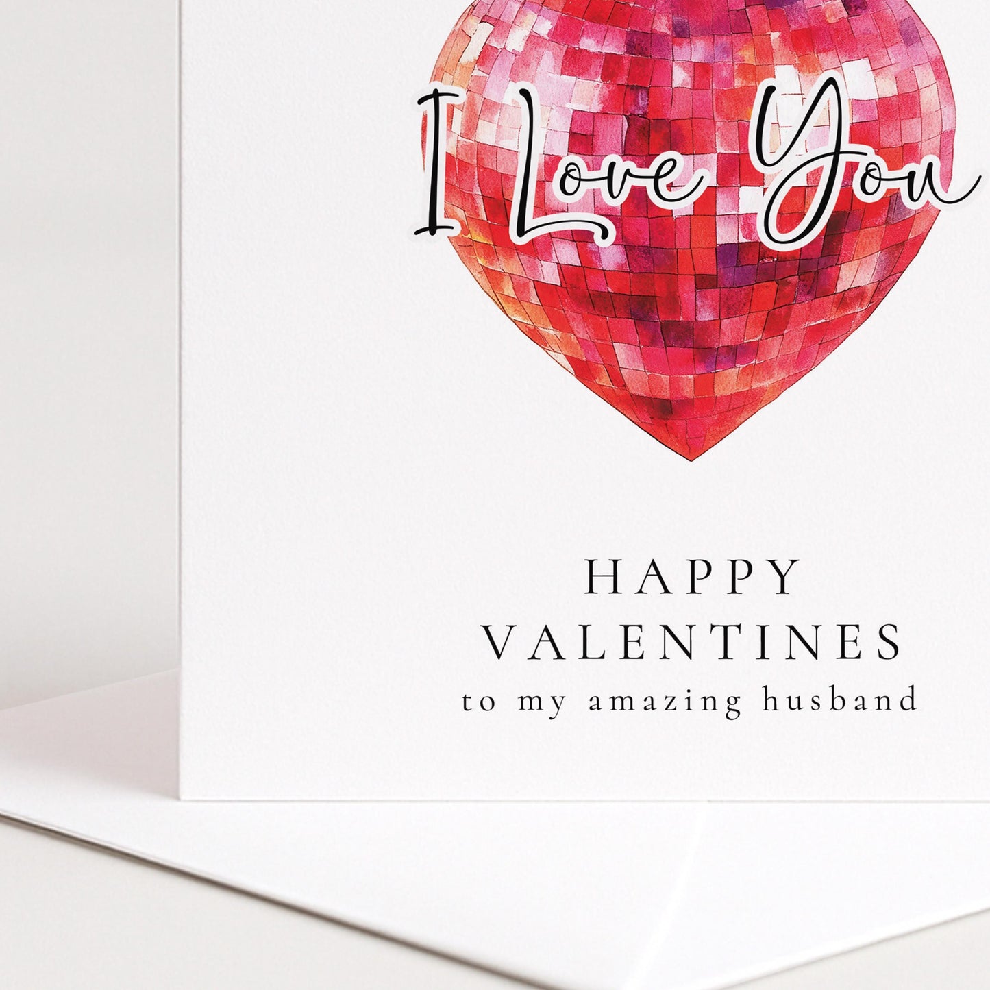 Valentine’s Card for Husband, I Love You Heart Card, Romantic Valentines Card for Him, Husband Valentines Card