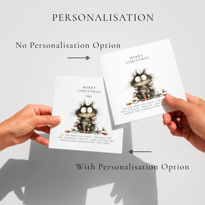 Cat Dad Christmas Card, Card for Cat Owners, Cat Dad Festive Card - Happy Christmas To The Best Cat Dad Greetings Card