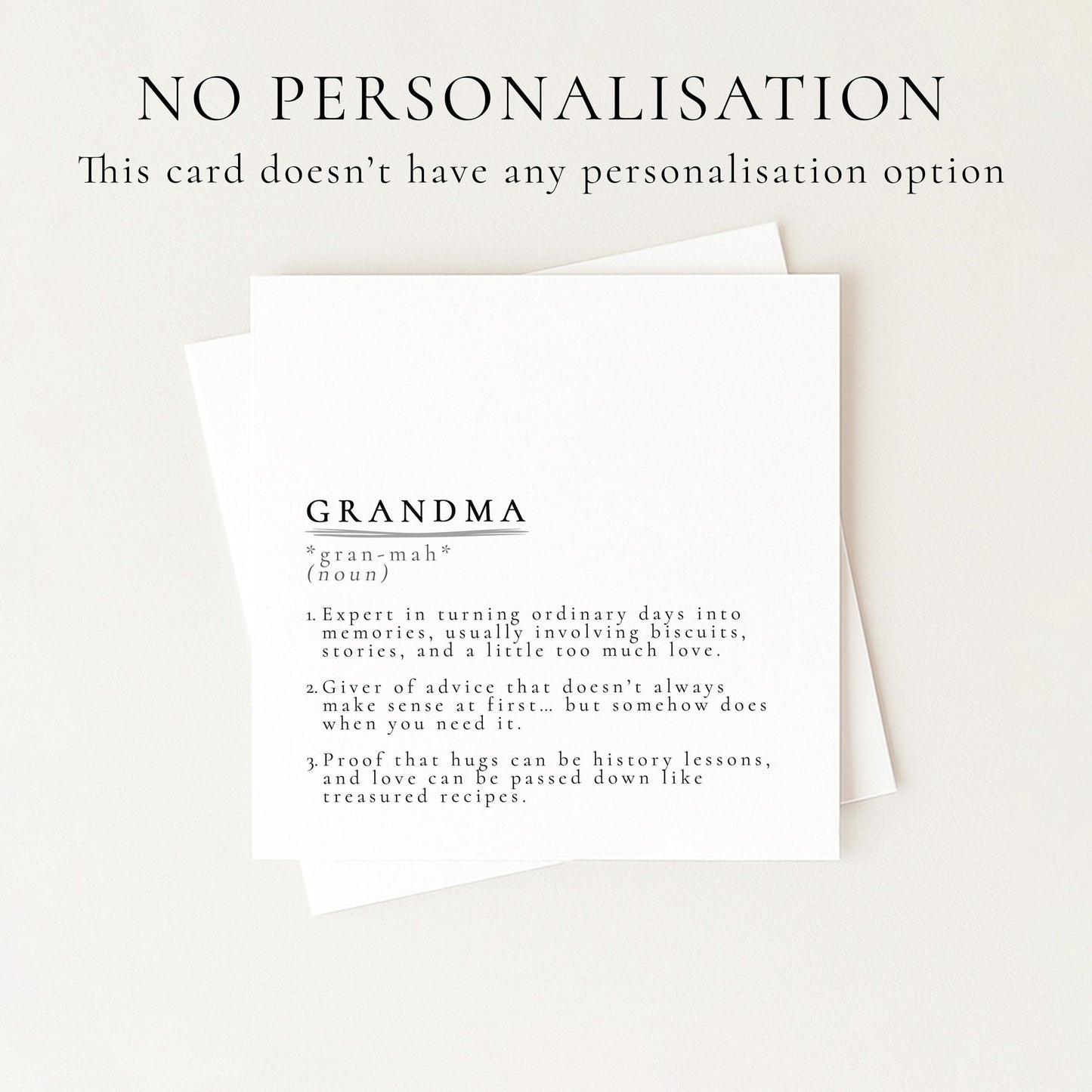 Grandma Definition Card, Dictionary Meaning Grandma Birthday Card, Sentimental Minimalist Card From Granddaughter or Grandson