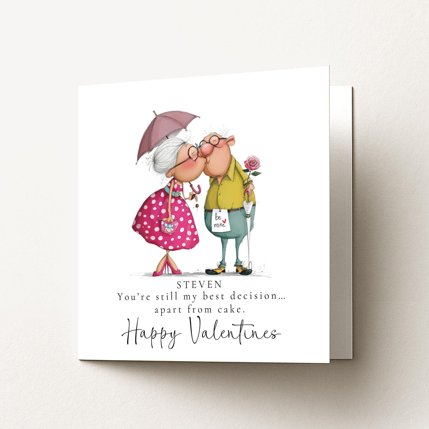 Funny Valentines Card Cake Decision, Personalised Valentine Card for Him, Husband Boyfriend Partner Anniversary Card, Cute Couple Love Card