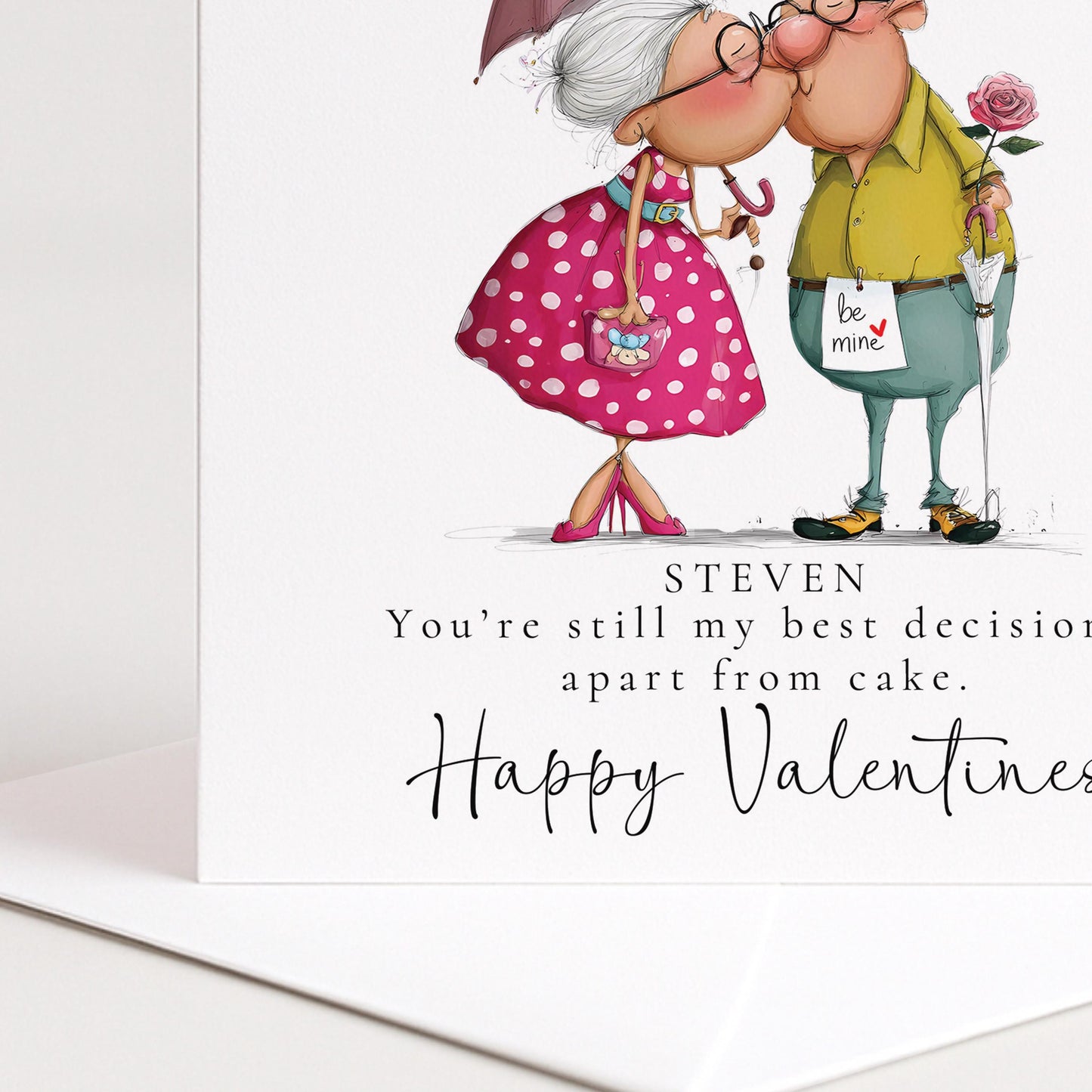 Funny Valentines Card Cake Decision, Personalised Valentine Card for Him, Husband Boyfriend Partner Anniversary Card, Cute Couple Love Card