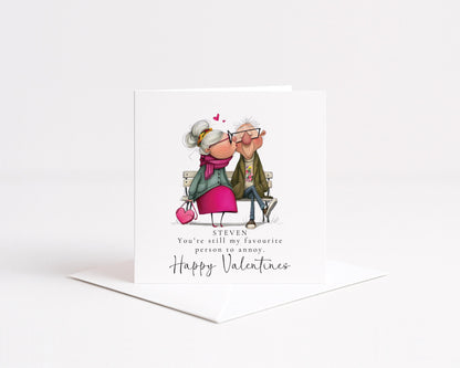 Funny Valentines Card Favourite Person to Annoy, Personalised Valentine Card for Him, Husband Boyfriend Partner Anniversary Card Cute Couple
