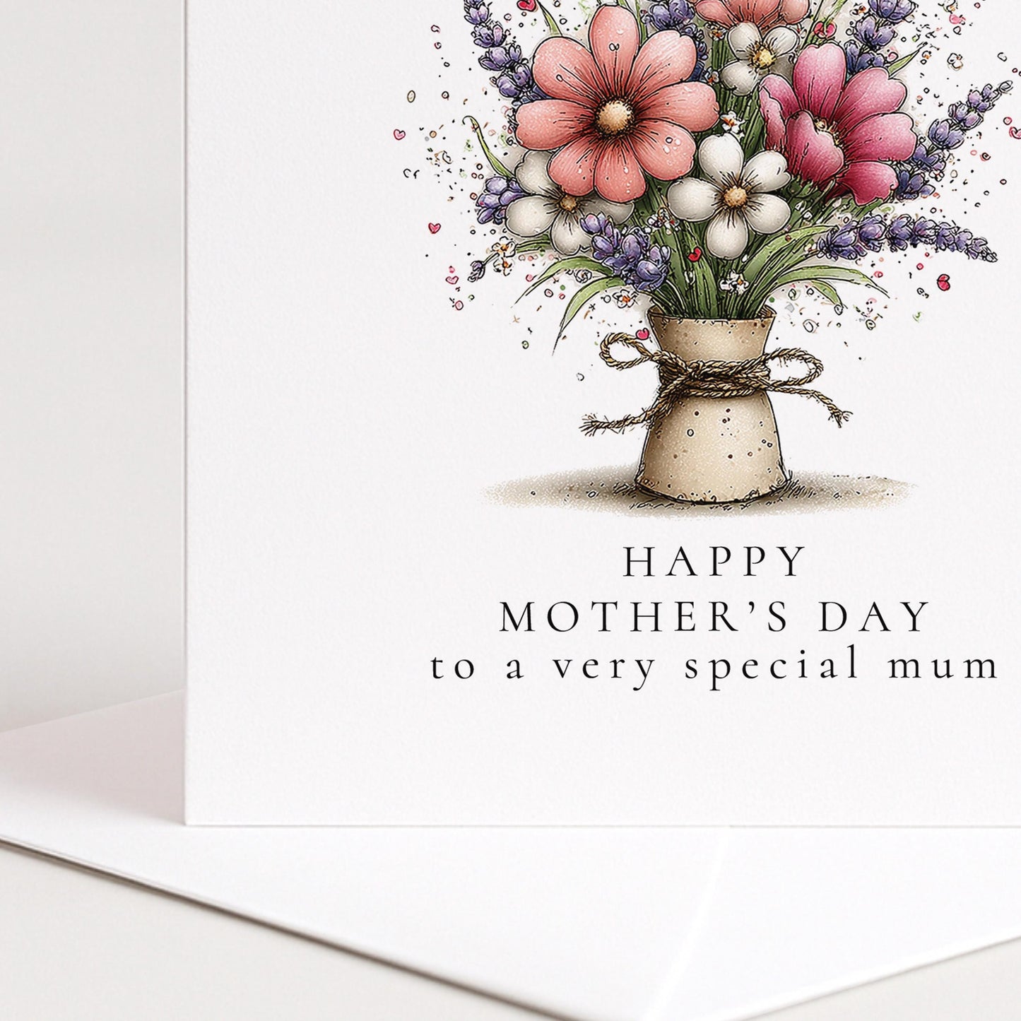Mother’s Day Card - Personalised Floral Greeting Card with Envelope & Matte Finish