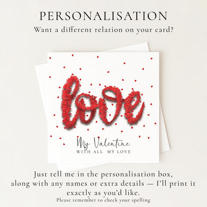 Valentine’s Day Card, Love Heart Valentine Card, Romantic Valentine’s Card, My Valentine Love Card