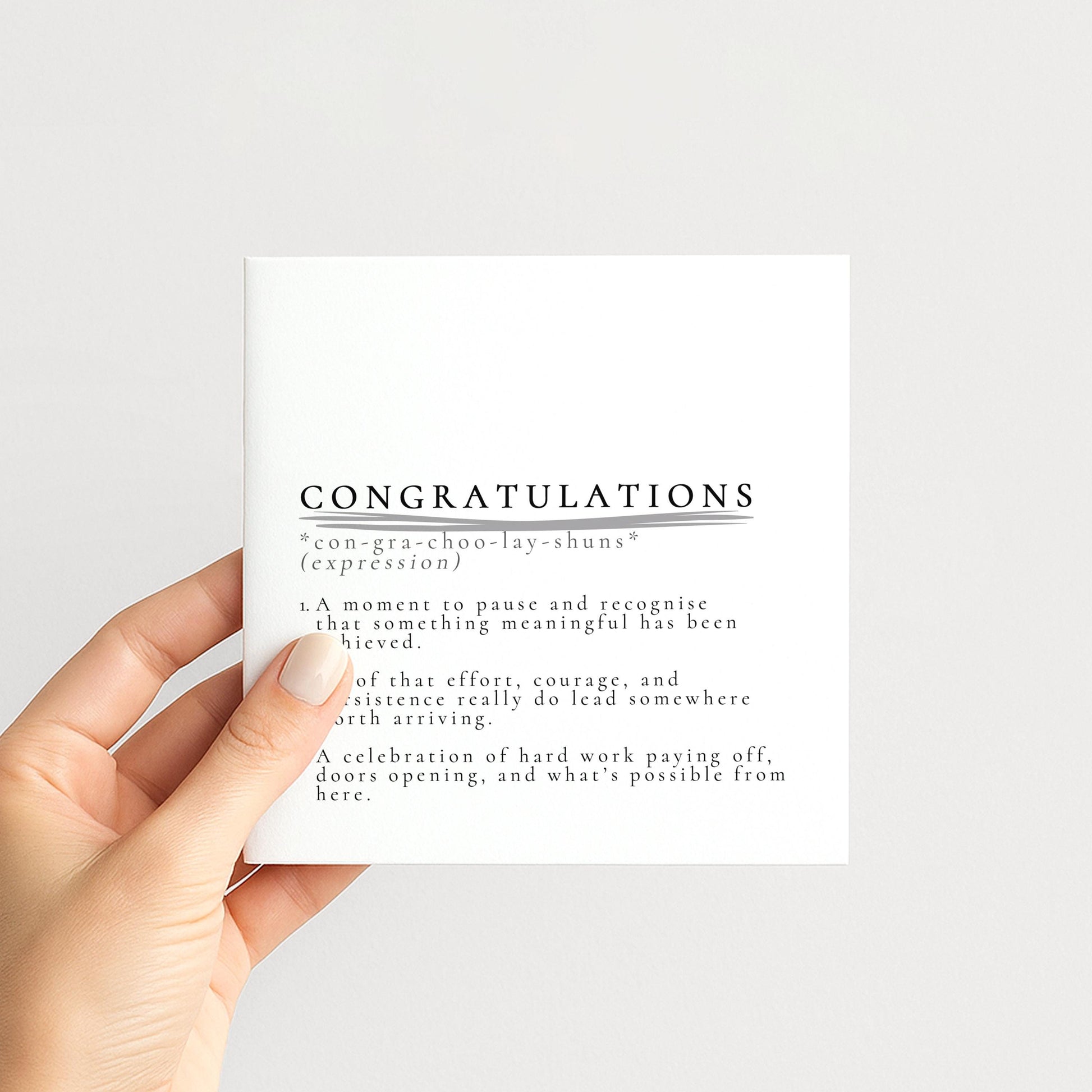 Congratulations Card, Achievement Card, Congratulations Definition Card, New Job Card, Graduation Card