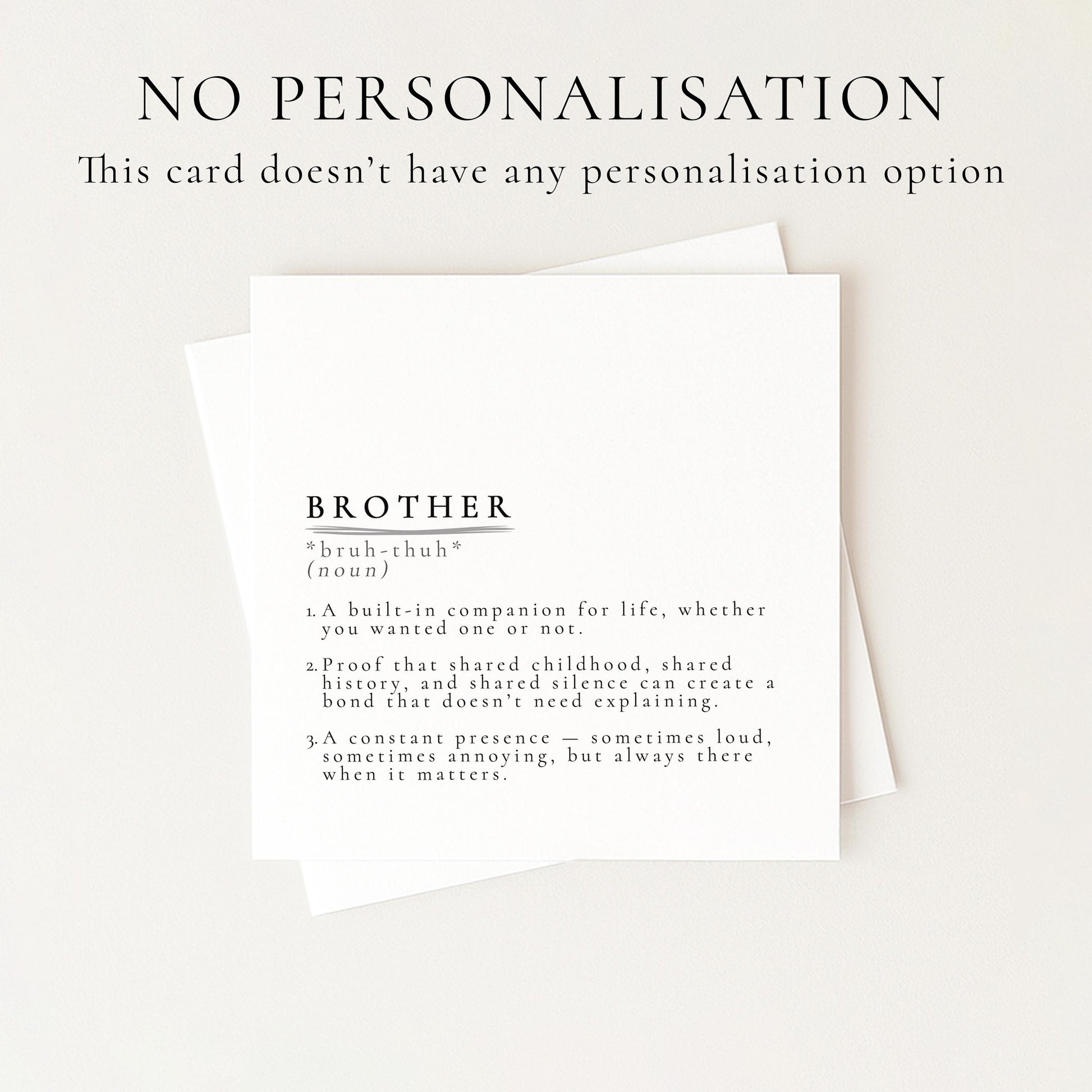 Brother Card, Birthday Card for Brother, Brother Definition Card, Sibling Card, Meaningful Brother Card