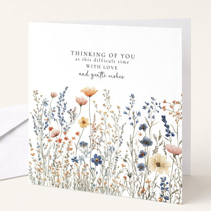 Thinking of You Card, Sympathy Card, Support Card, With Love and Gentle Wishes, Comfort Card