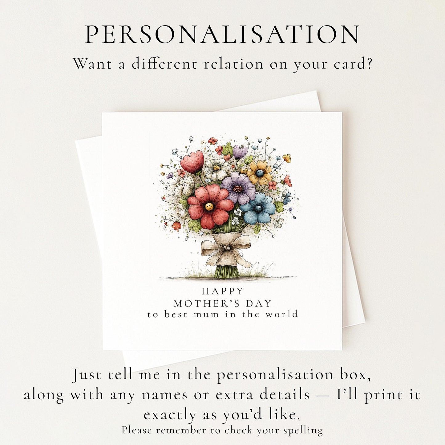 Mother's Day Card – Floral Greeting Card With Colourful Flower Bouquet & Premium Matte Finish