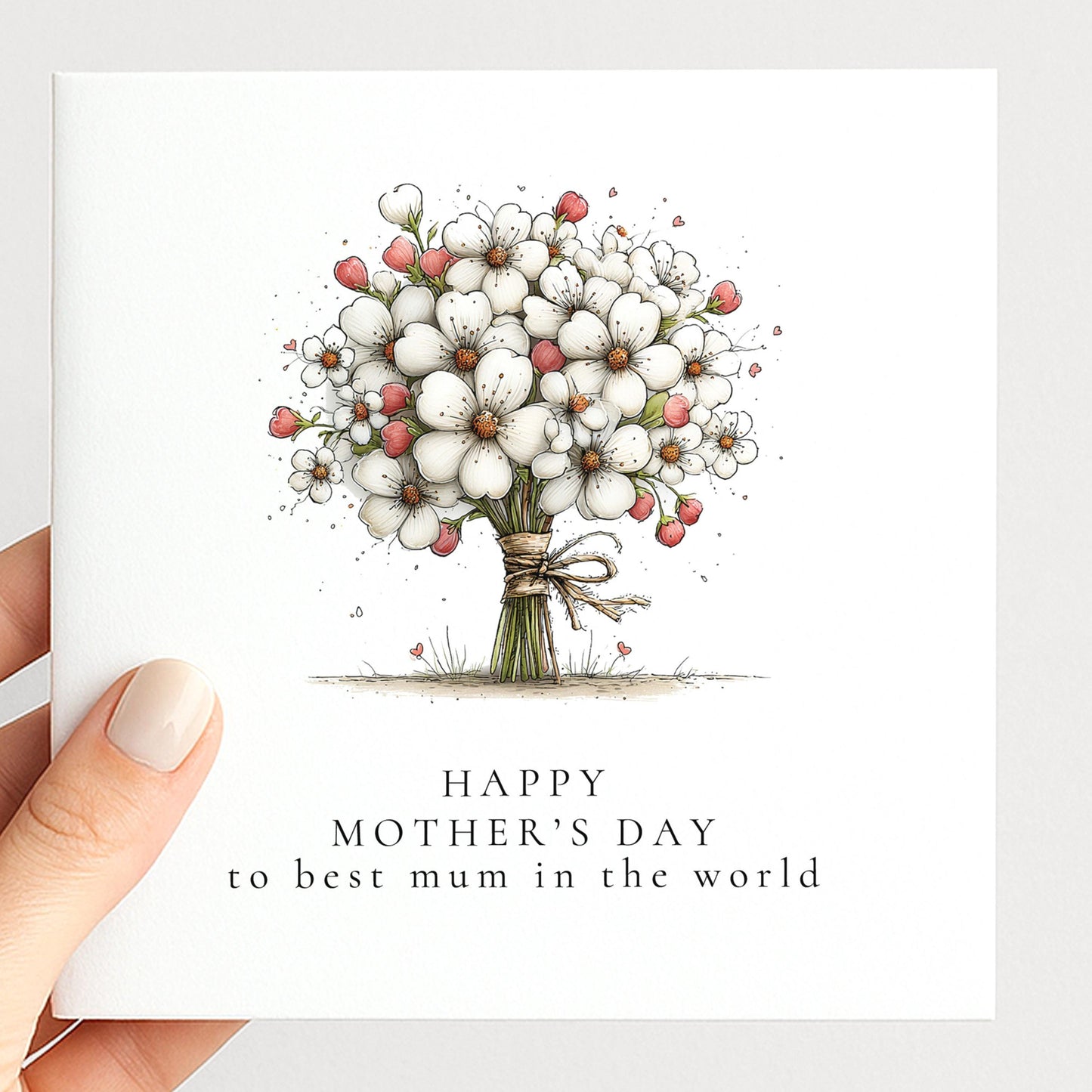 Mother’s Day Card - Mum Card With Classic Floral Design & Matte Finish
