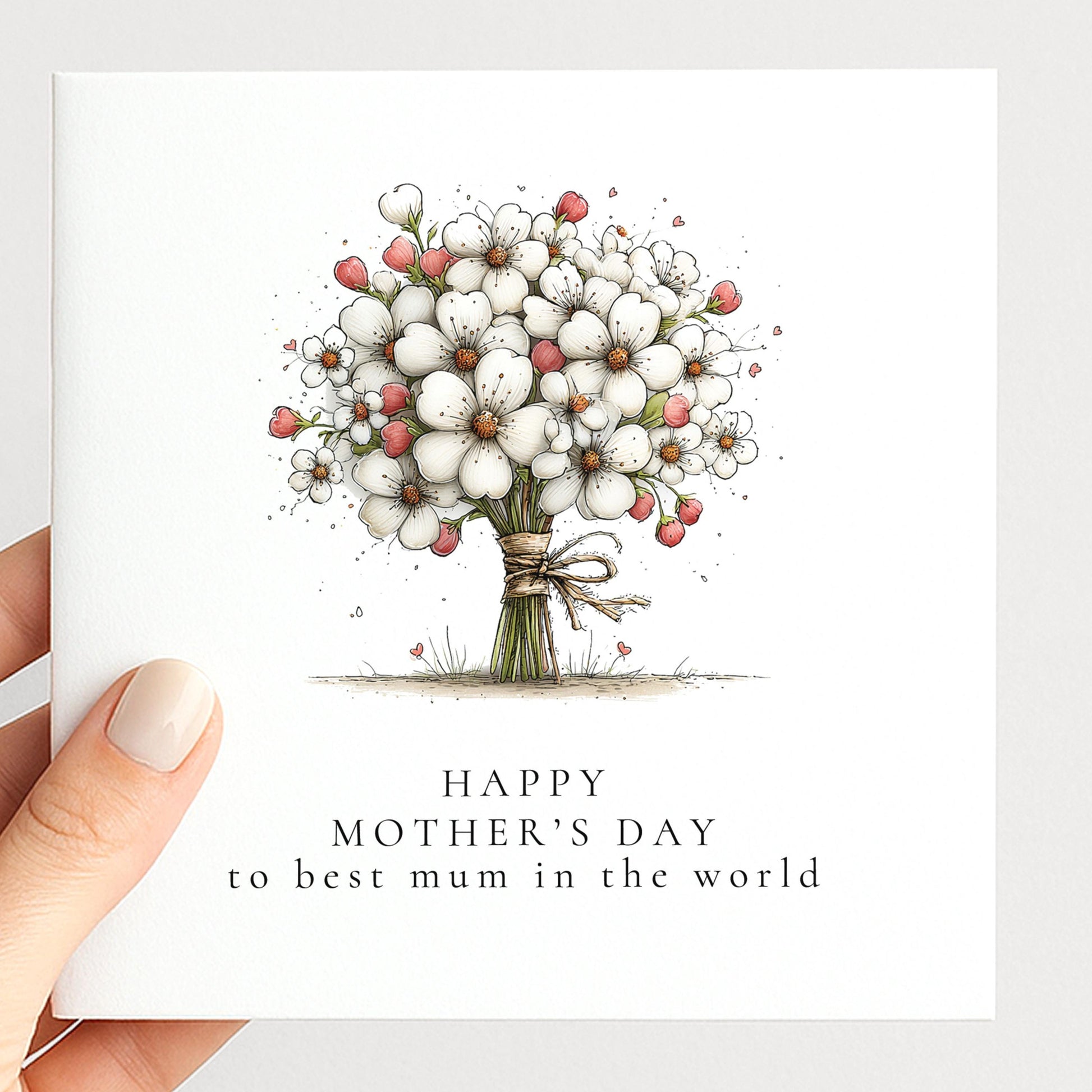 Mother’s Day Card - Mum Card With Classic Floral Design & Matte Finish