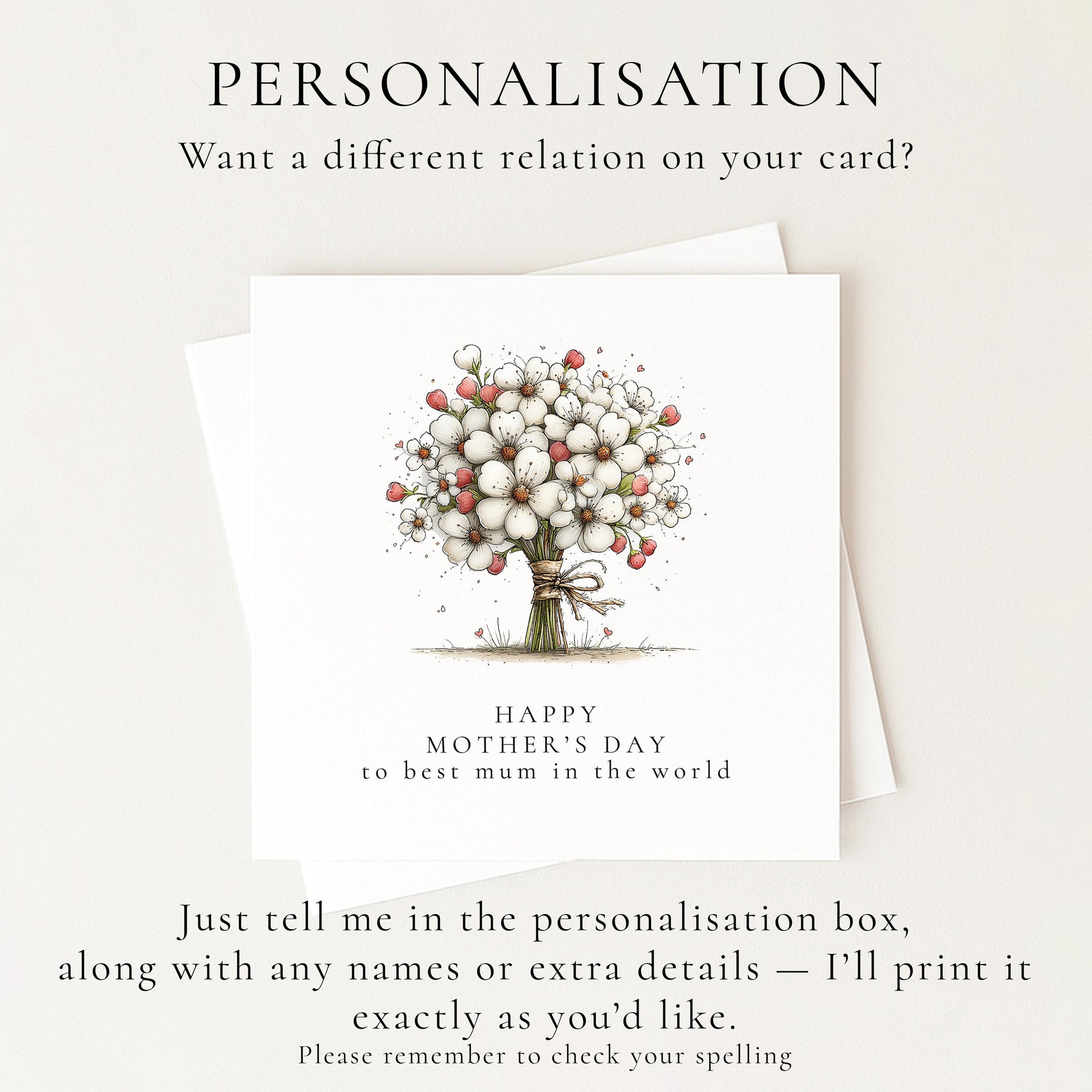 Mother’s Day Card - Mum Card With Classic Floral Design & Matte Finish