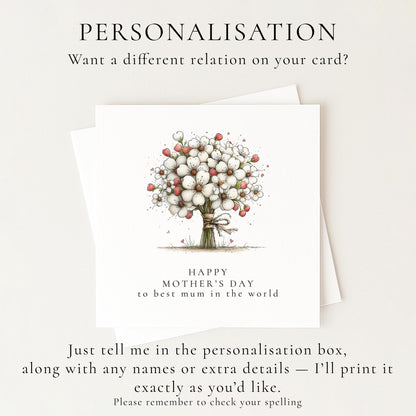 Mother’s Day Card - Mum Card With Classic Floral Design & Matte Finish