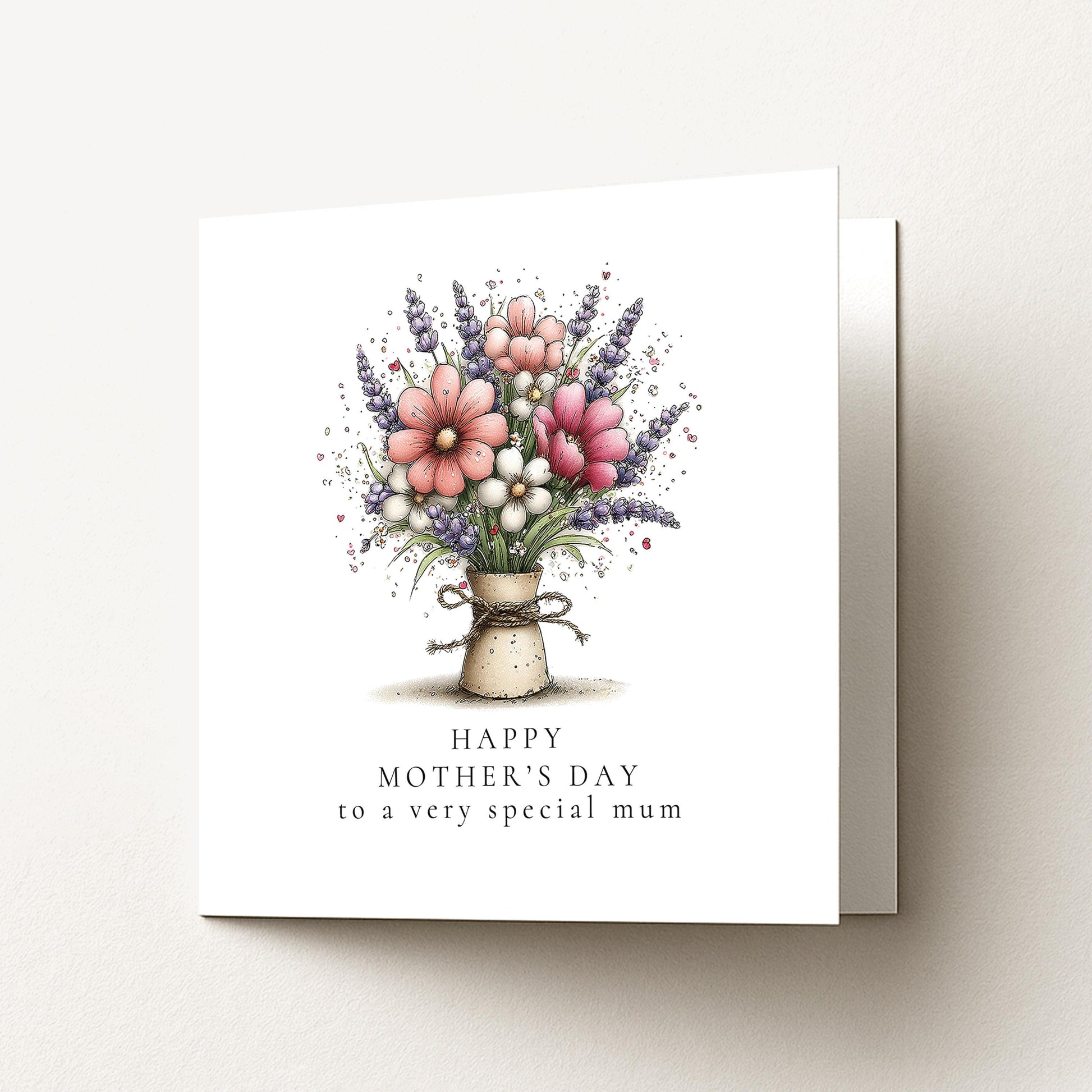 Mother’s Day Card - Personalised Floral Greeting Card with Envelope & Matte Finish