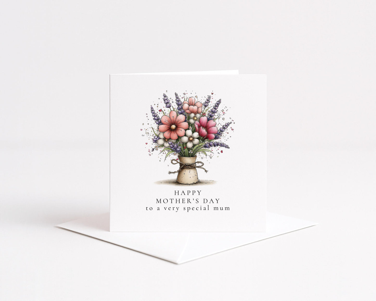 Mother’s Day Card - Personalised Floral Greeting Card with Envelope & Matte Finish