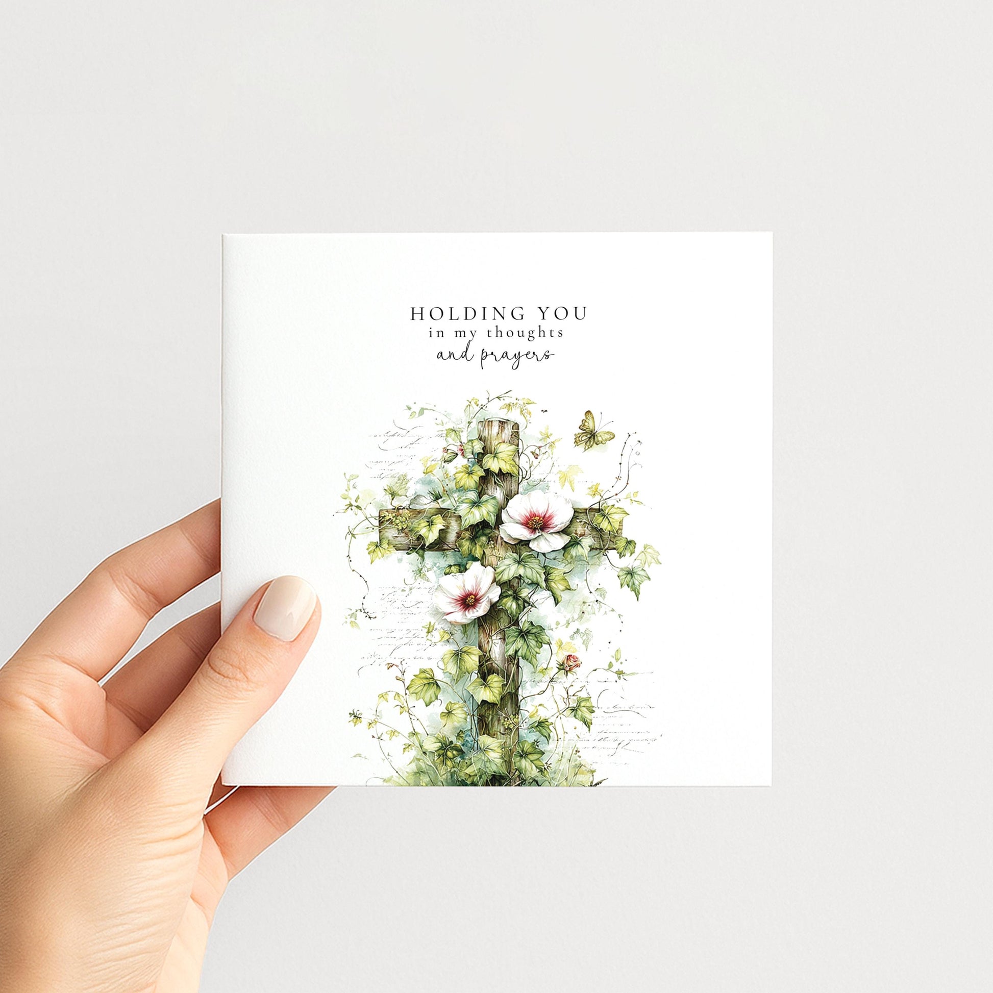 Thinking of You Card, Sympathy Card, Christian Sympathy Card, Holding You in My Thoughts and Prayers