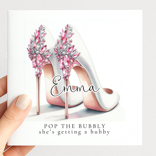 Bride to Be Card, Pop the Bubbly She’s Getting a Hubby, Engagement Card for Friend, Hen Party Card, Wedding Celebration Card
