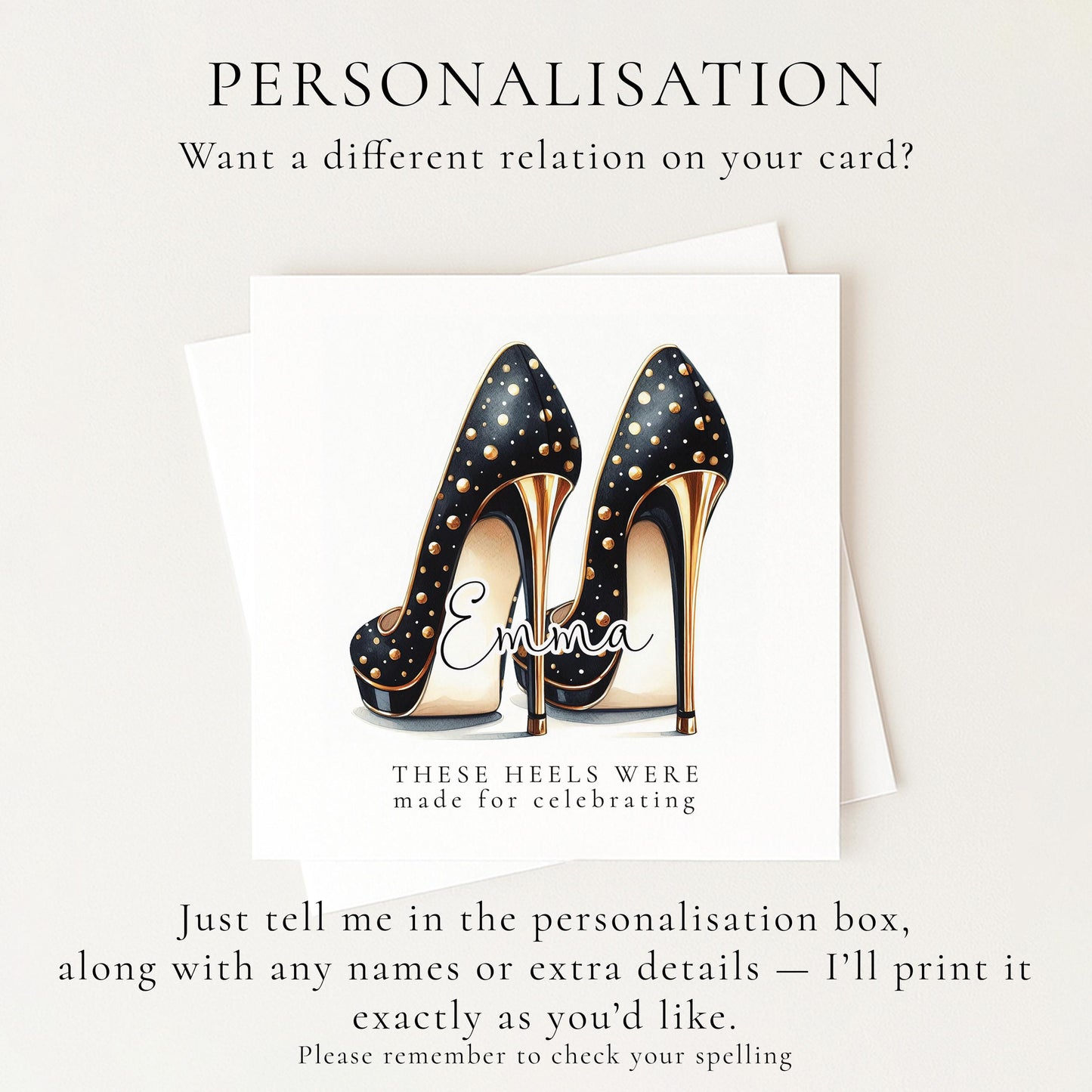 Funny Birthday Card for Her, These Heels Were Made for Celebrating, Glam Heels Card, Stylish Birthday Card, Fashion Lover Gift