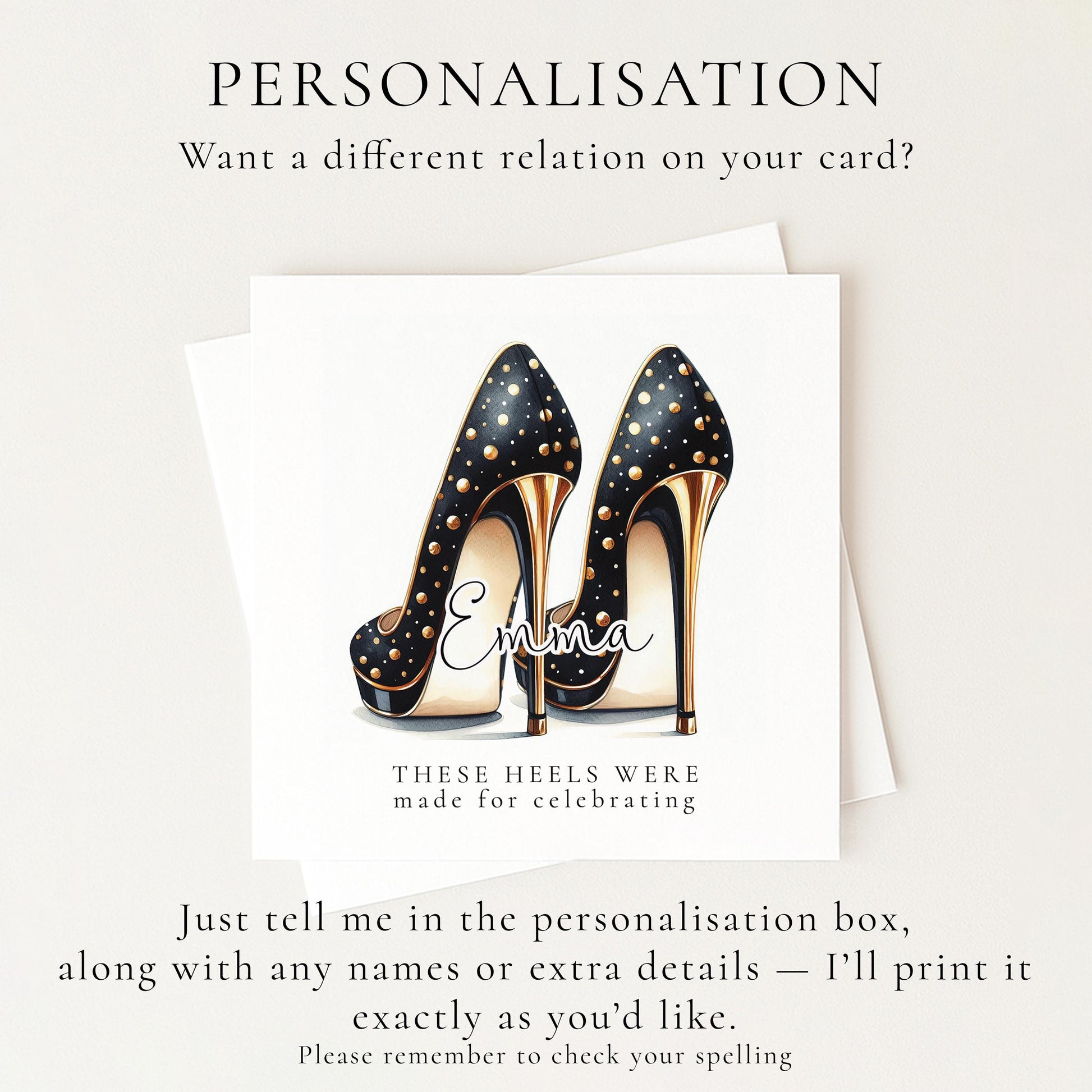 Funny Birthday Card for Her, These Heels Were Made for Celebrating, Glam Heels Card, Stylish Birthday Card, Fashion Lover Gift