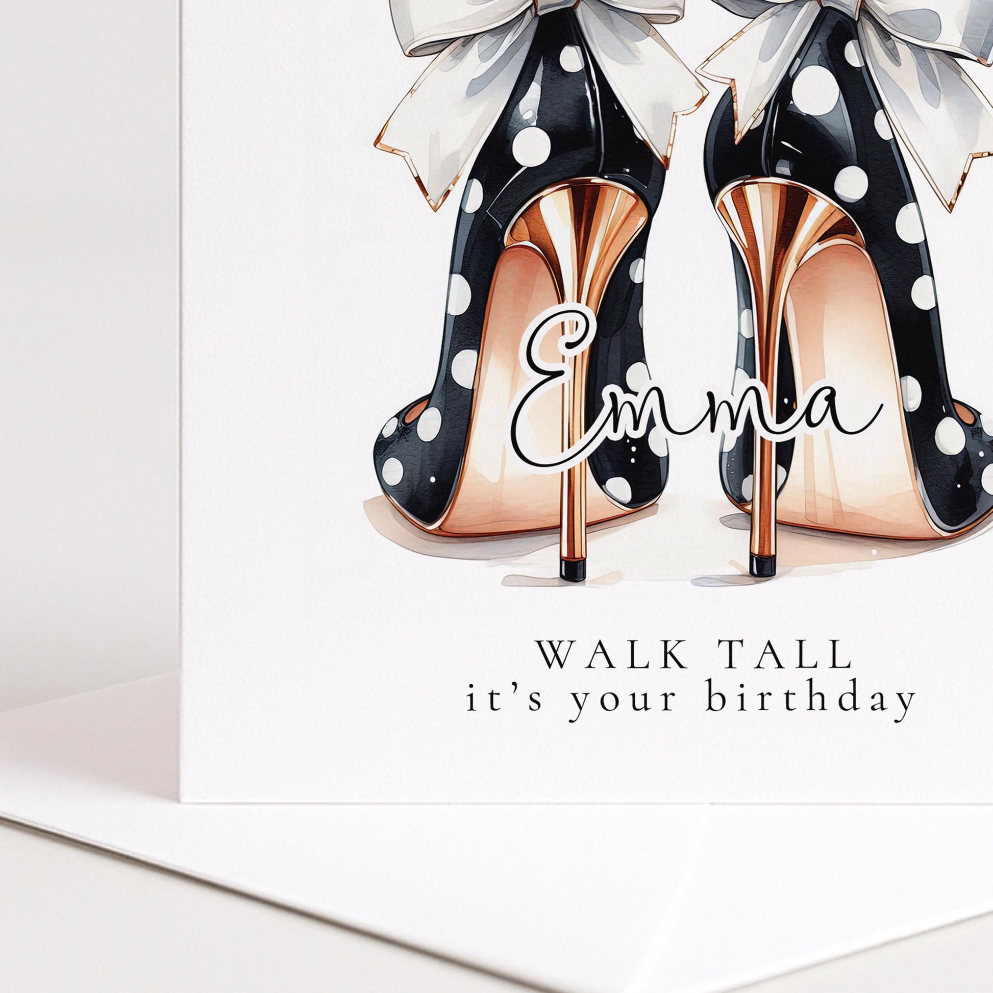 Funny Birthday Card for Her, Walk Tall It’s Your Birthday, Glam Heels Card, Stylish Friend Birthday Card, Fashion Lover Gift