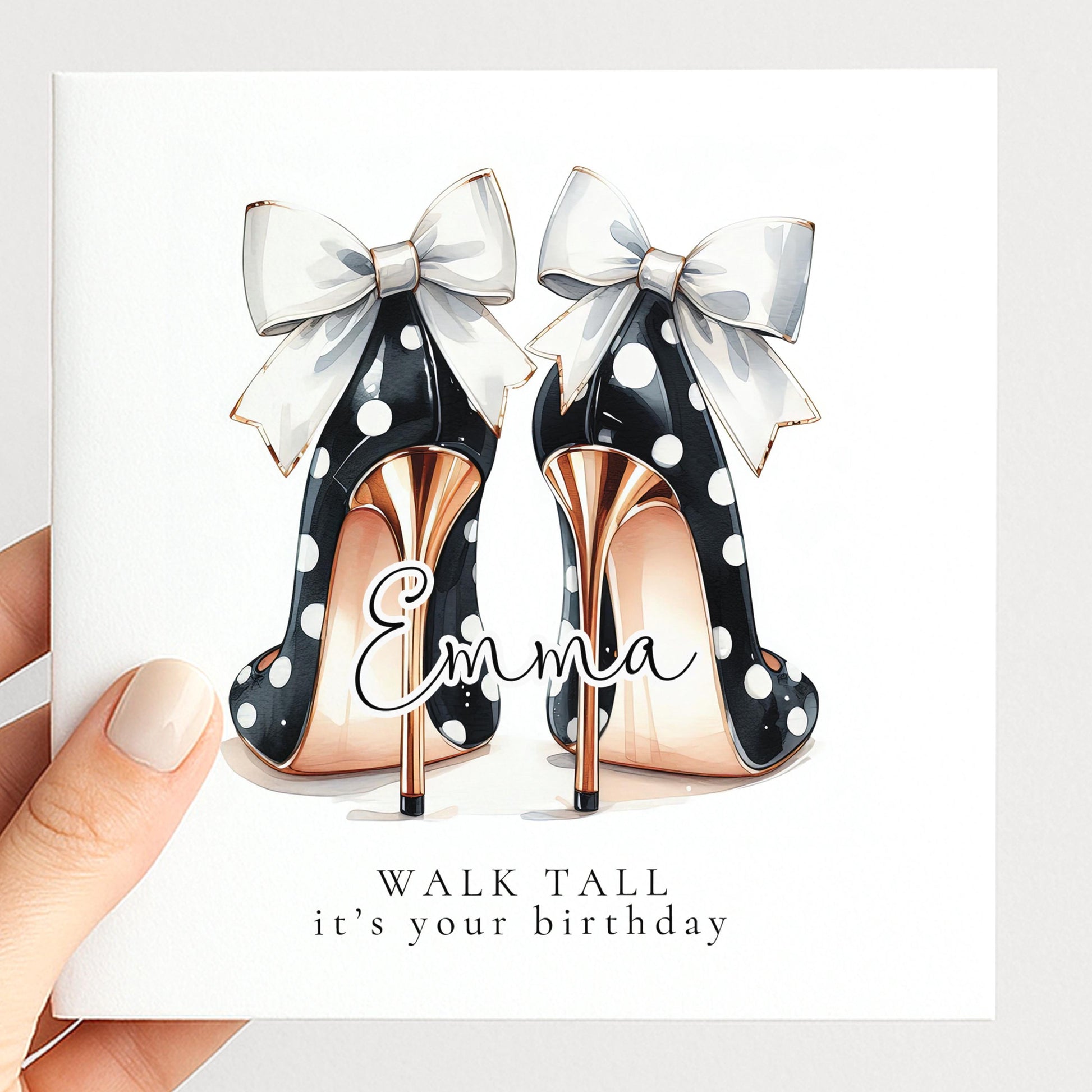 Funny Birthday Card for Her, Walk Tall It’s Your Birthday, Glam Heels Card, Stylish Friend Birthday Card, Fashion Lover Gift