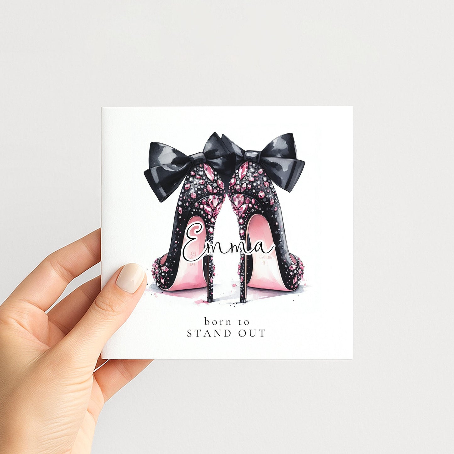 Funny Birthday Card for Her, Born to Stand Out, Glam Heels Birthday Card, Stylish Friend Card, Fashion Lover Birthday Gift