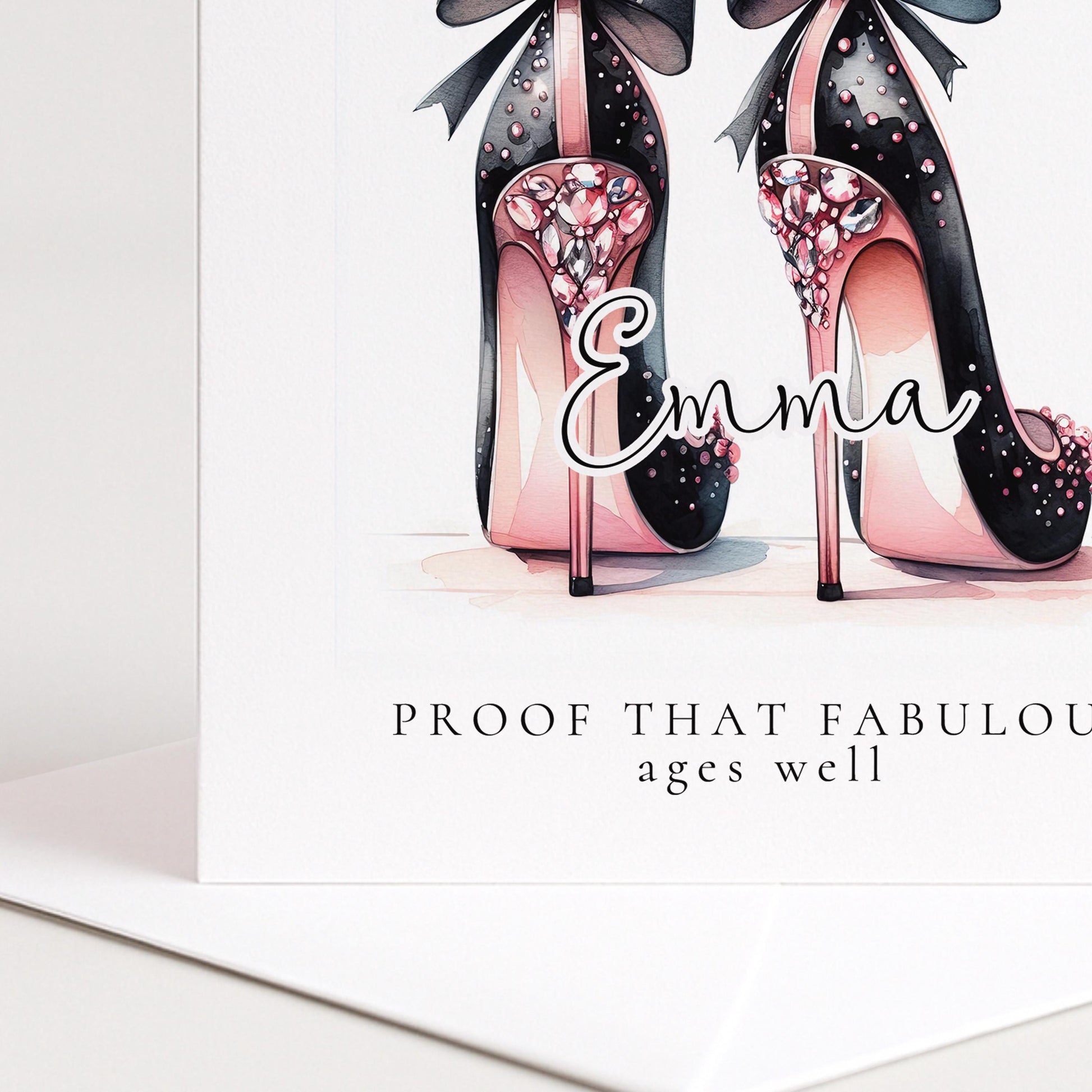 Funny Birthday Card for Her, Proof That Fabulous Ages Well, Glam Heels Birthday Card, Stylish Friend Card, Fashion Lover Gift