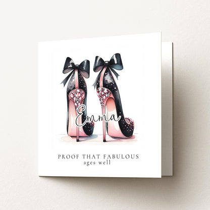 Funny Birthday Card for Her, Proof That Fabulous Ages Well, Glam Heels Birthday Card, Stylish Friend Card, Fashion Lover Gift