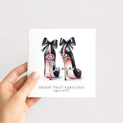 Funny Birthday Card for Her, Proof That Fabulous Ages Well, Glam Heels Birthday Card, Stylish Friend Card, Fashion Lover Gift