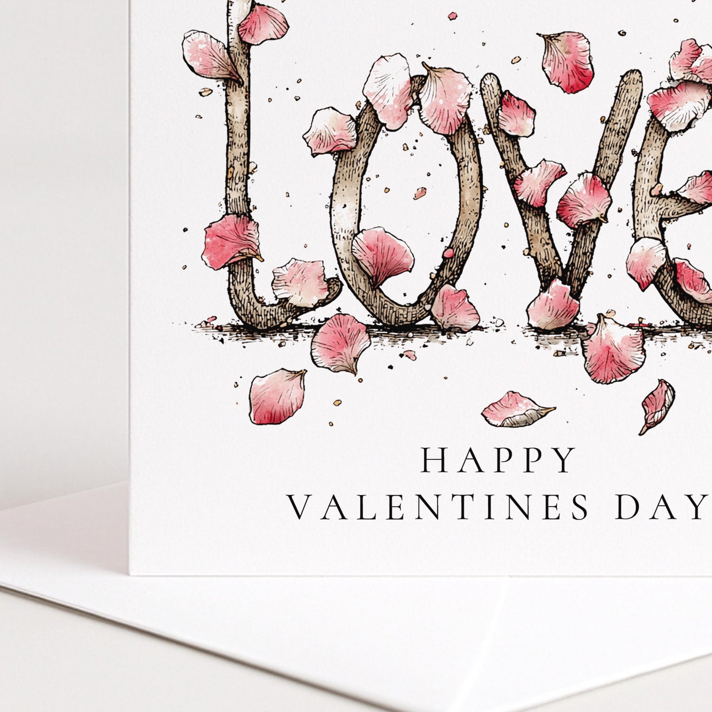 Valentines Day Card, Love Valentine Card, Romantic Floral Valentine Card, Love Greeting Card, Valentines Card for Her