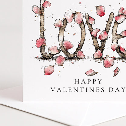 Valentines Day Card, Love Valentine Card, Romantic Floral Valentine Card, Love Greeting Card, Valentines Card for Her