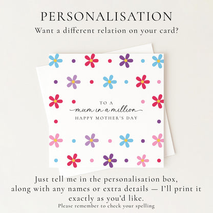Mum in a Million Mother’s Day Card