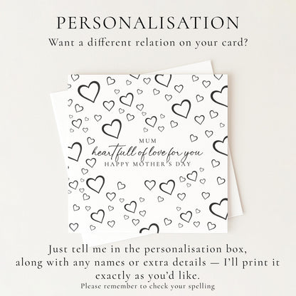 Heart Full of Love Mum Mother’s Day Card