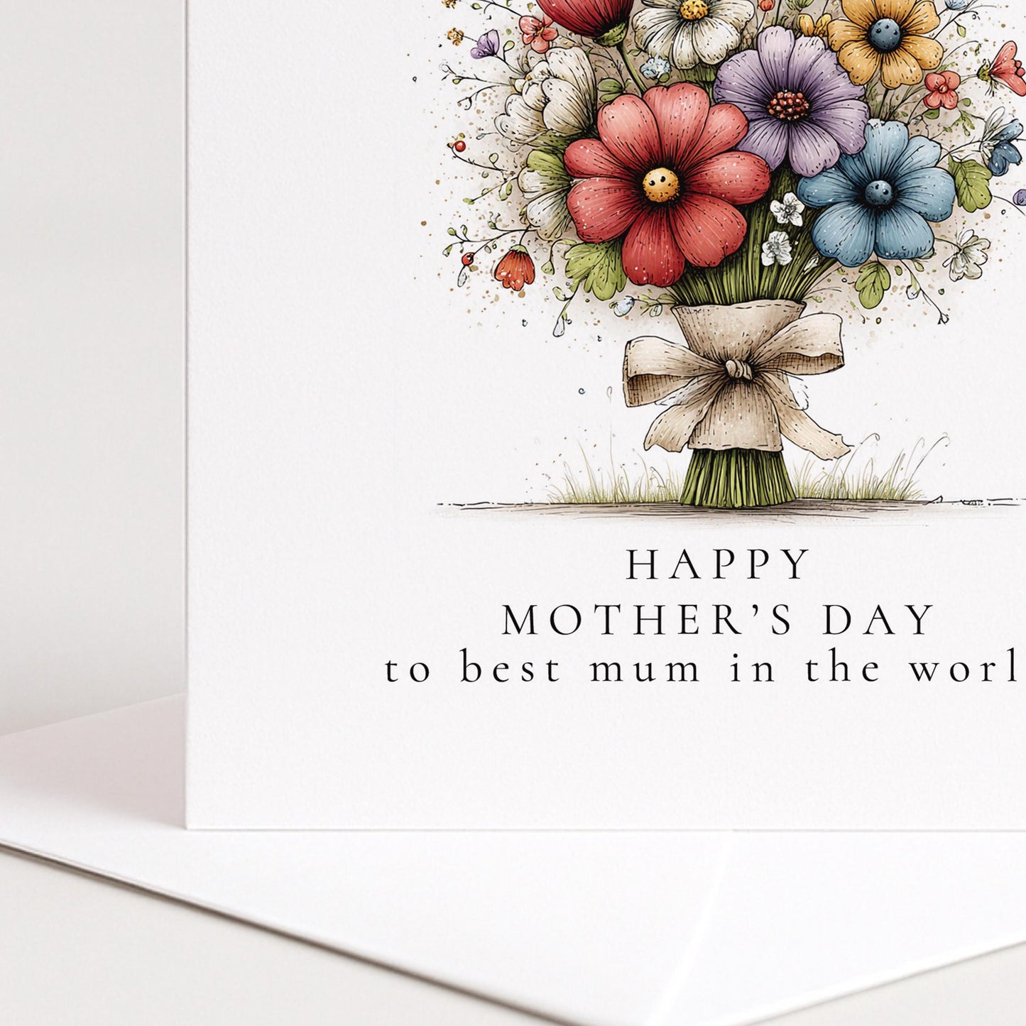 Mother's Day Card – Floral Greeting Card With Colourful Flower Bouquet & Premium Matte Finish