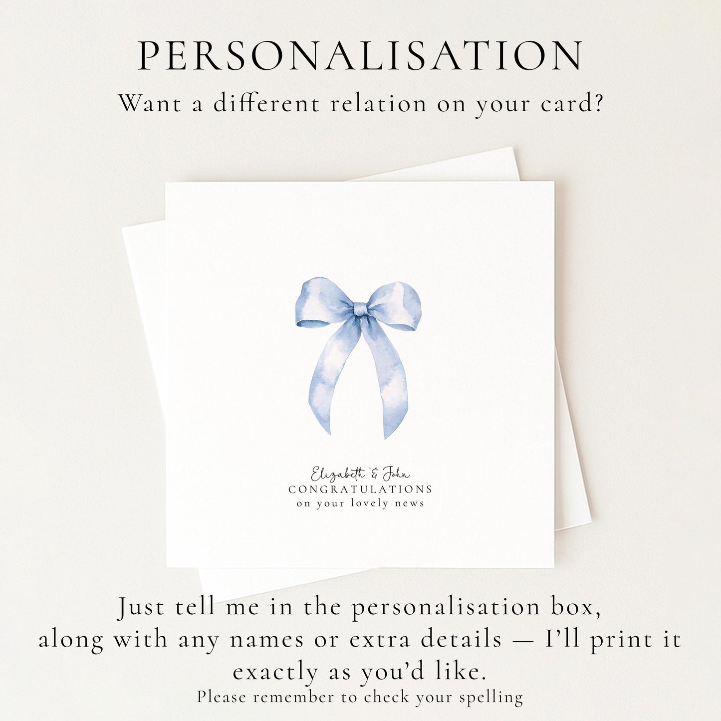 New Baby On The Way Card, Congratulations On Your Lovely News Card, Minimalist Pregnancy Congratulations, Blue Baby Announcement Card