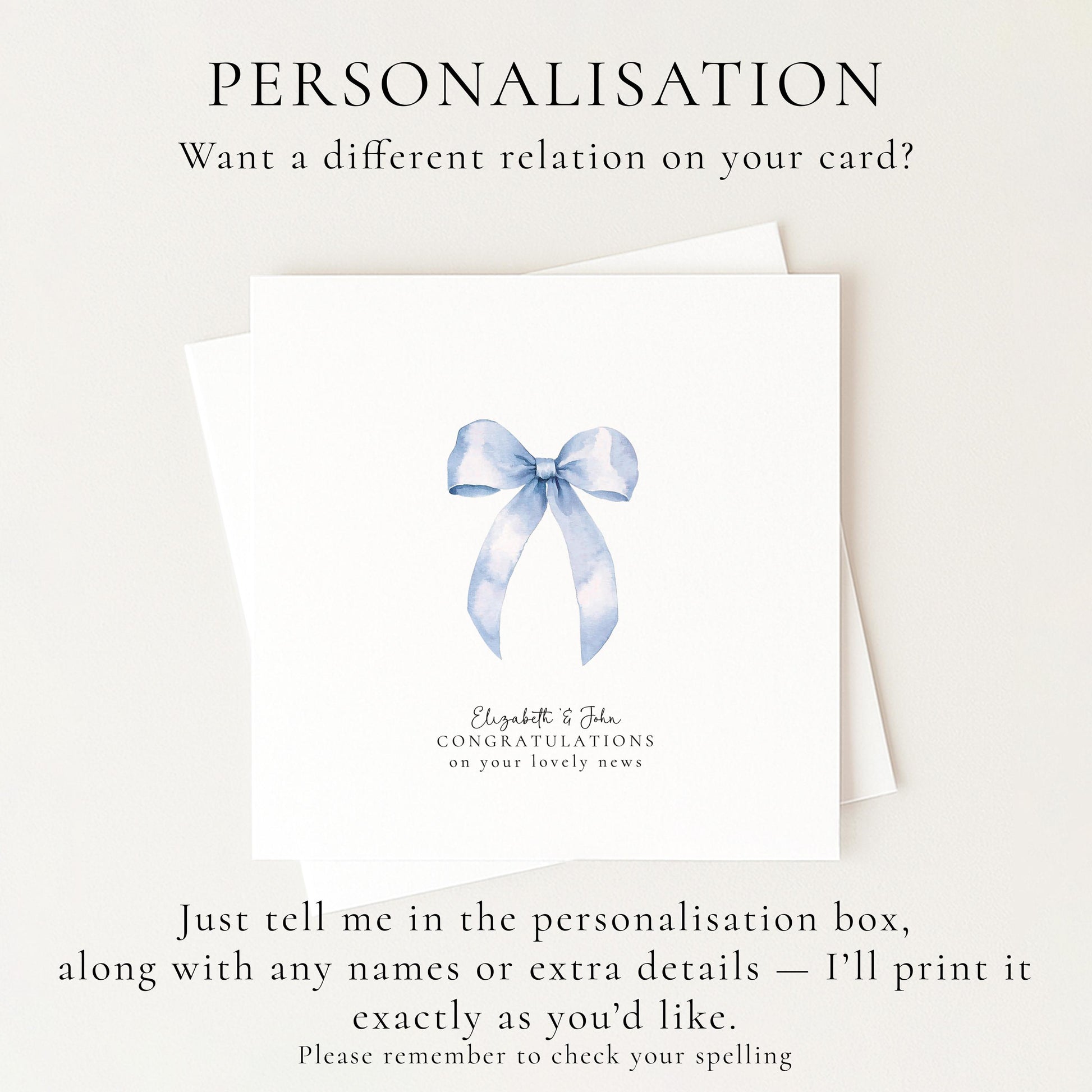 New Baby On The Way Card, Congratulations On Your Lovely News Card, Minimalist Pregnancy Congratulations, Blue Baby Announcement Card