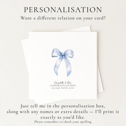 New Baby On The Way Card, Congratulations On Your Lovely News Card, Minimalist Pregnancy Congratulations, Blue Baby Announcement Card