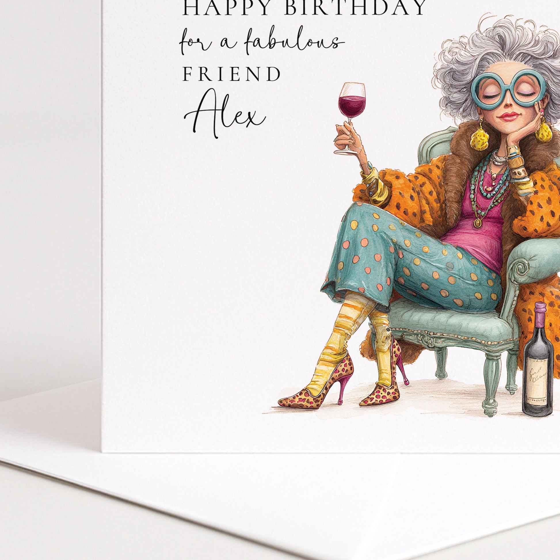 Funny Birthday Card for Friend, Fabulous Friend Birthday Card, Personalised Name Design, Menopause Birthday Card, Humorous Greeting