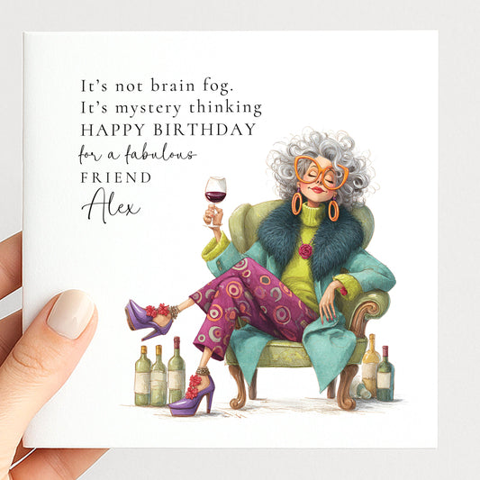 Funny Birthday Card for Friend, Humorous Friend Birthday Card, Funny Menopause Card, Stylish Lady Illustration, Lighthearted Greeting